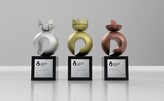 フェーズフリーアワード トロフィー（Gold、Silver、Bronze賞用）